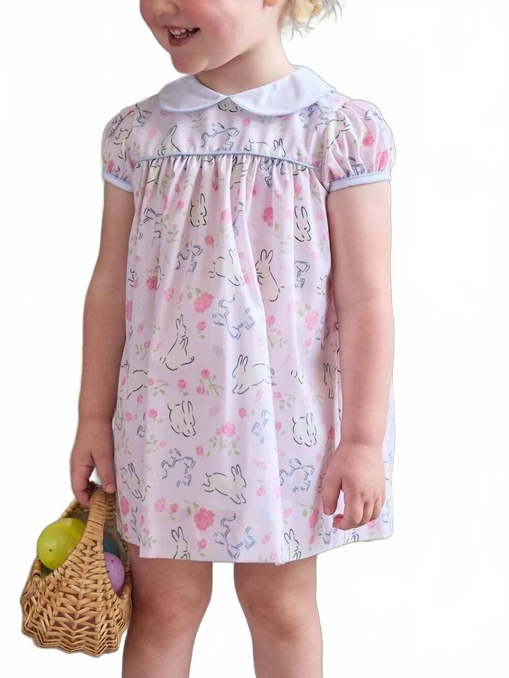 NEW LITTLE ENGLISH girls' natalie dress in bunny blooms